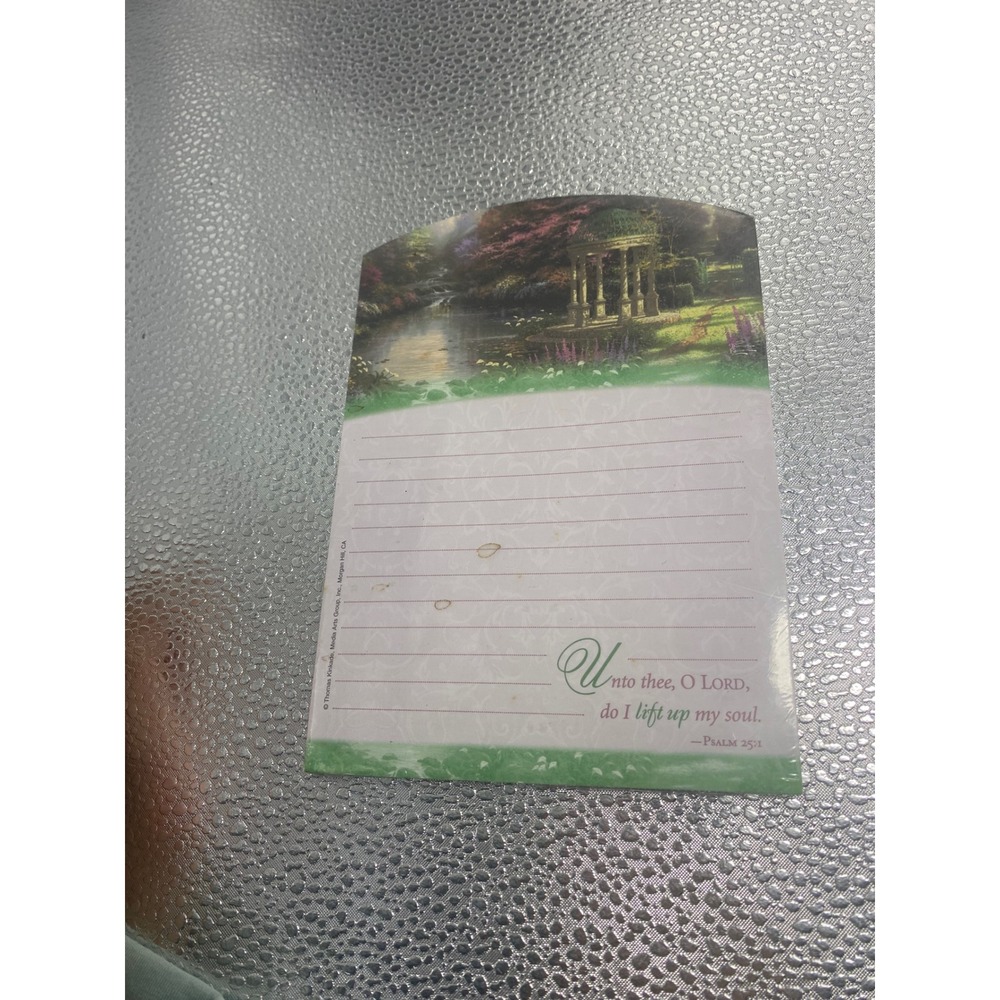 Thomas Kinkade The Garden of Prayer Magnetic Note Pad Lined Stationery Psalm25:1